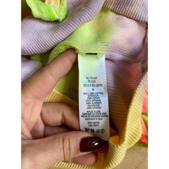 RE/DONE Ribbed "Neon Multicolor" Tank Top Womens BNWOT - Picture 4 of 5